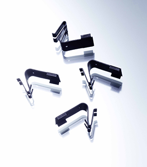 Clips for attaching heat sinks in electrical applications, made of C 75 S, bainitic-hardened and dip-coated.